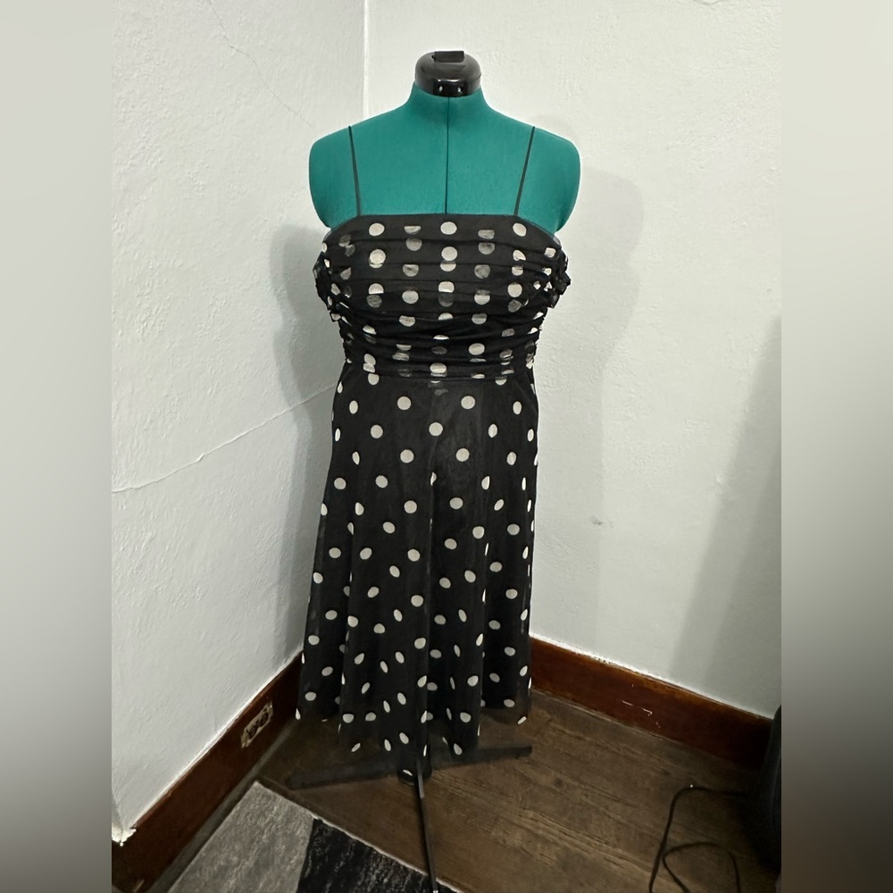 Jessica Howard Black And White Polka Dot Dress